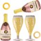 Champagne Wine Bottle Balloons, 4 Pcs Champagne Glass Foil Balloons, Large Wine Mylar Balloons for Engagement Bridal Shower Wedding Bachelorette Birthday Party Decoration